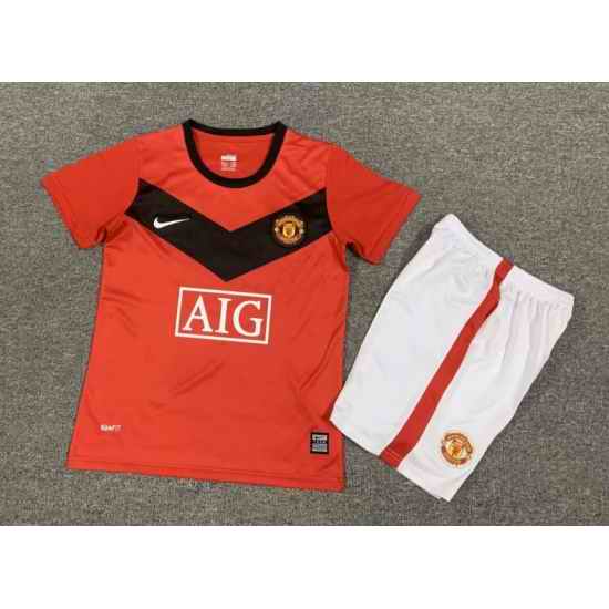 Youth Retro Soccer Jerseys Manchester United F.C. Red 09 10
